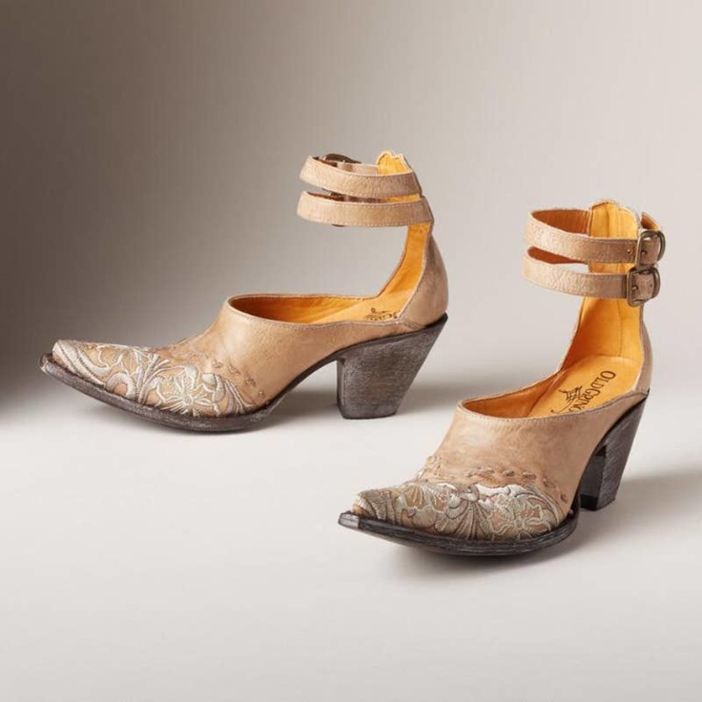 Old Gringo Erin Leather Ankle Strap Mules 7 Shoes Bootie Floral Sundance Wedding